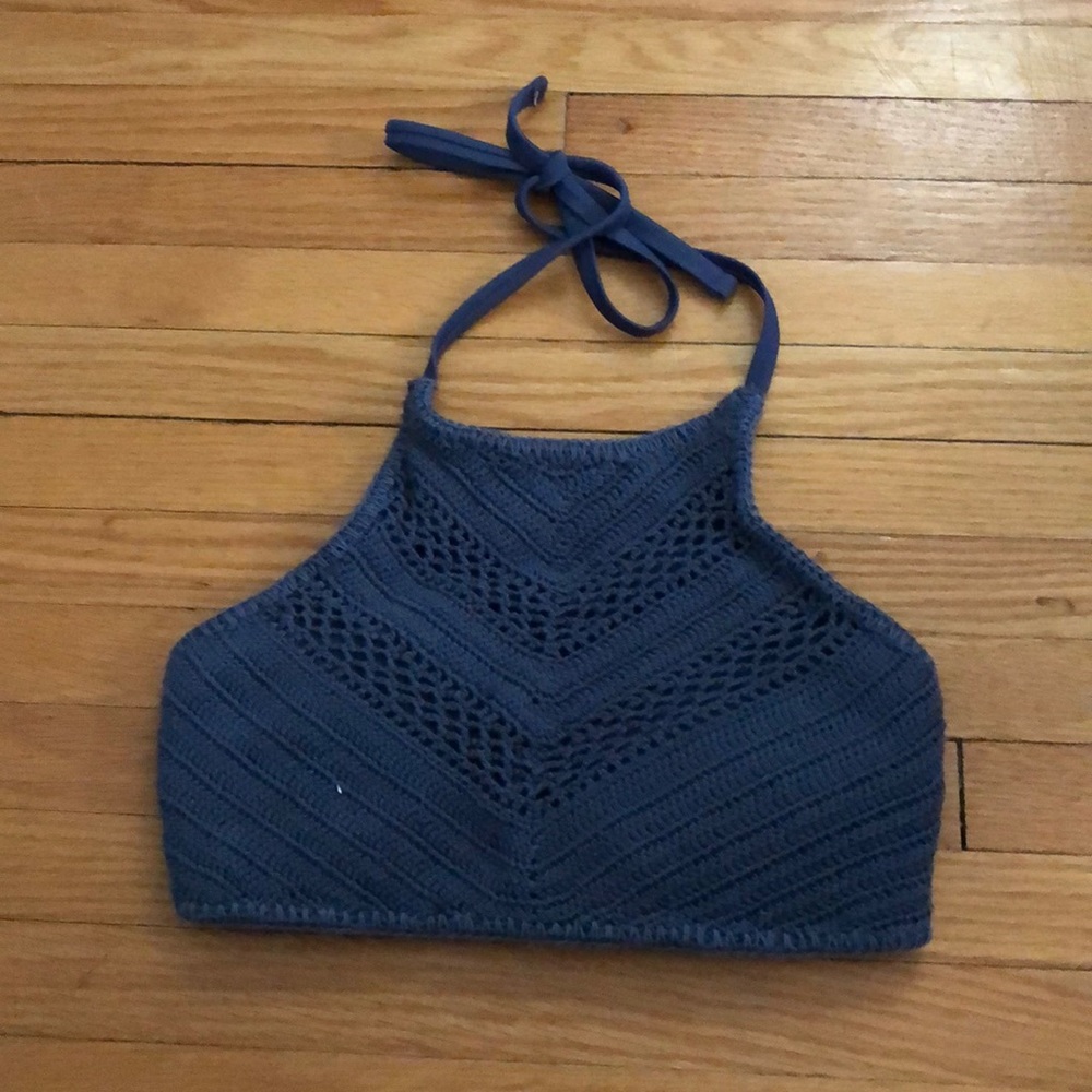 navy blue/regular blue swimsuit top